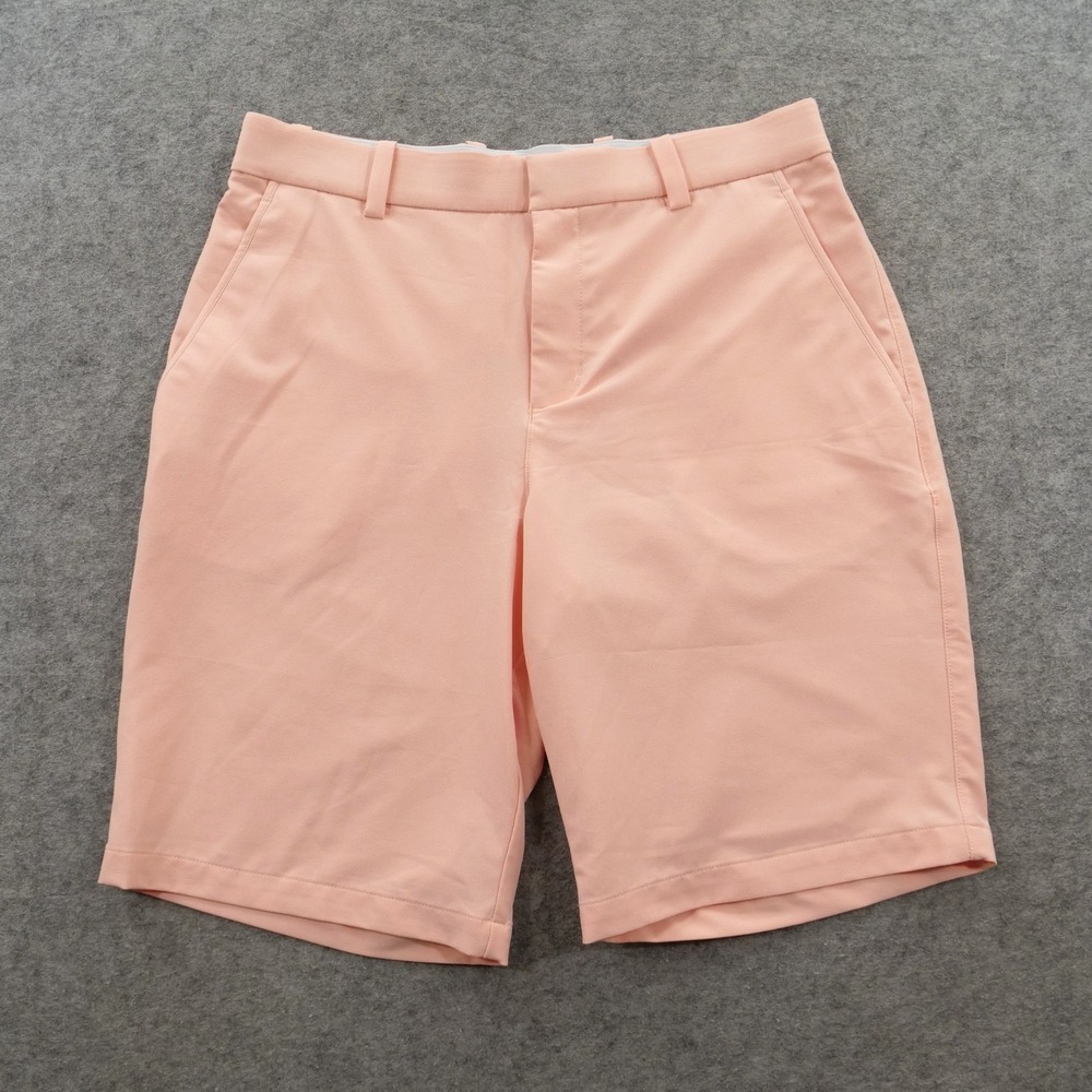 Nike Golf Shorts Men 32 Pink Dri-Fit Flat Front Chino Performance Mid Rise
